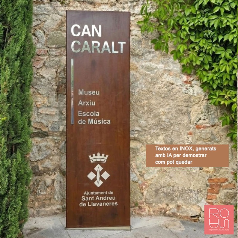 Tòtem de senyalització d'acer corten Patrimonial